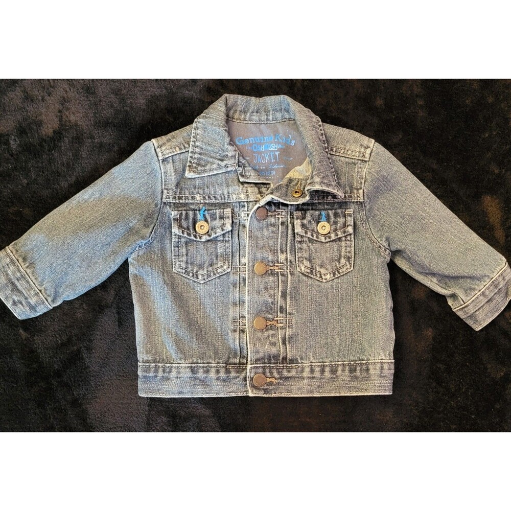 Genuine Kids Oshkosh Button Up Denim Jacket 12 Months 100% Cotton